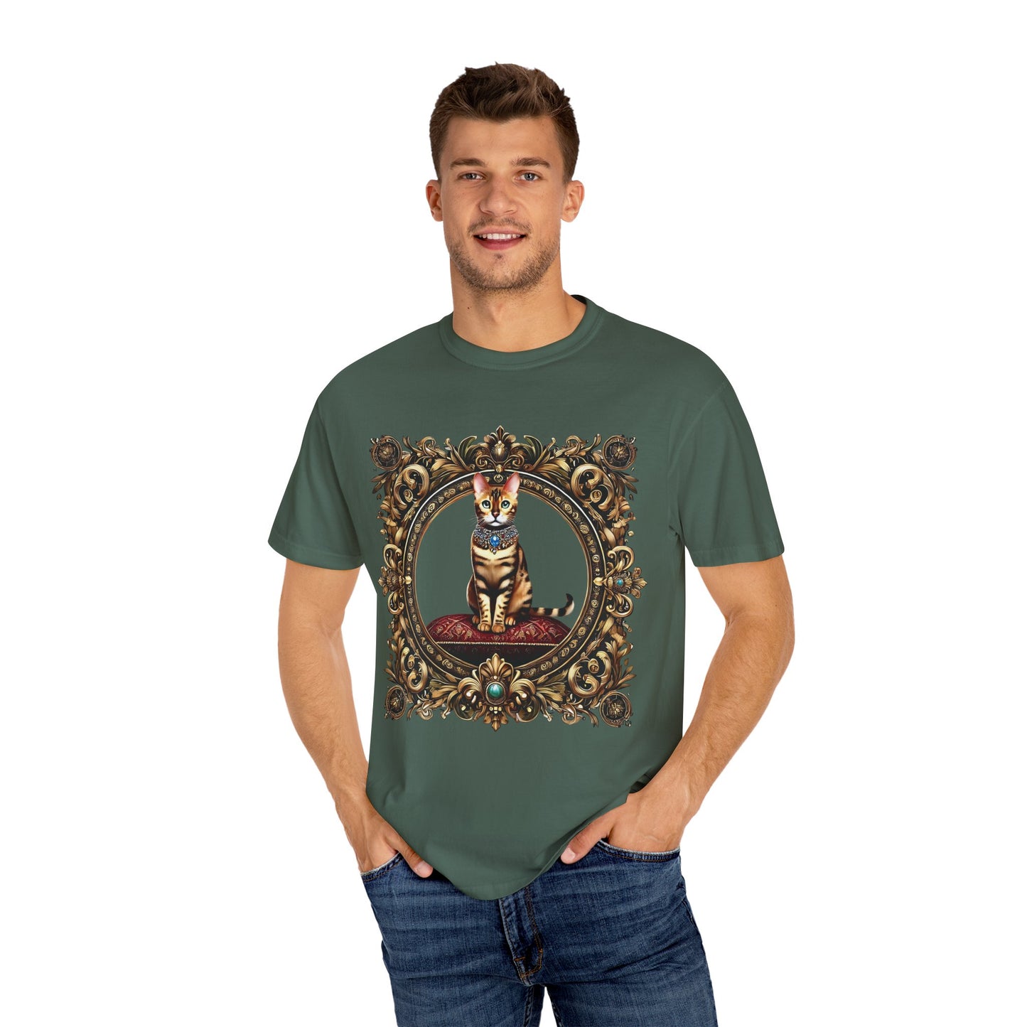 Golden Majesty: The Regal Bengal Unisex Garment-Dyed T-shirt