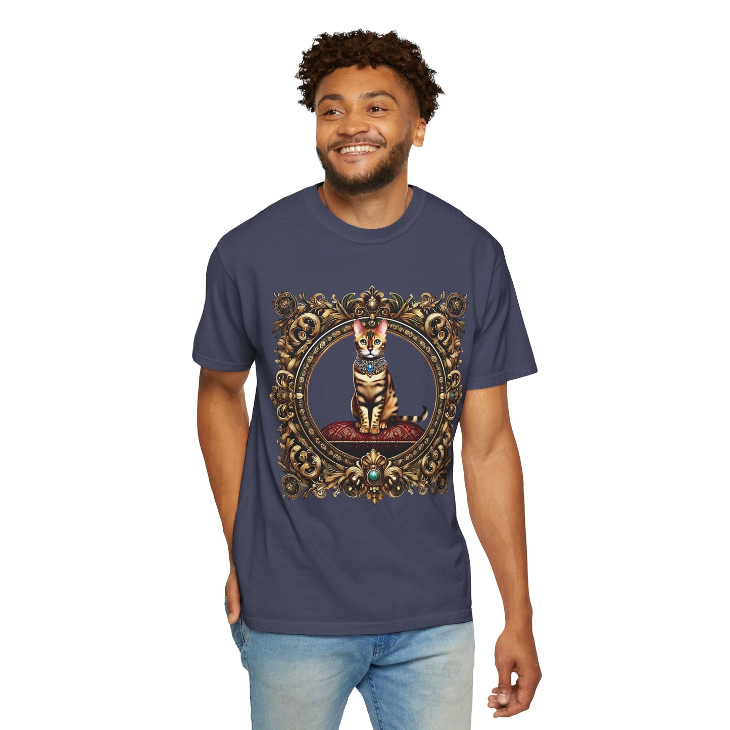 Golden Majesty: The Regal Bengal Unisex Garment-Dyed T-shirt