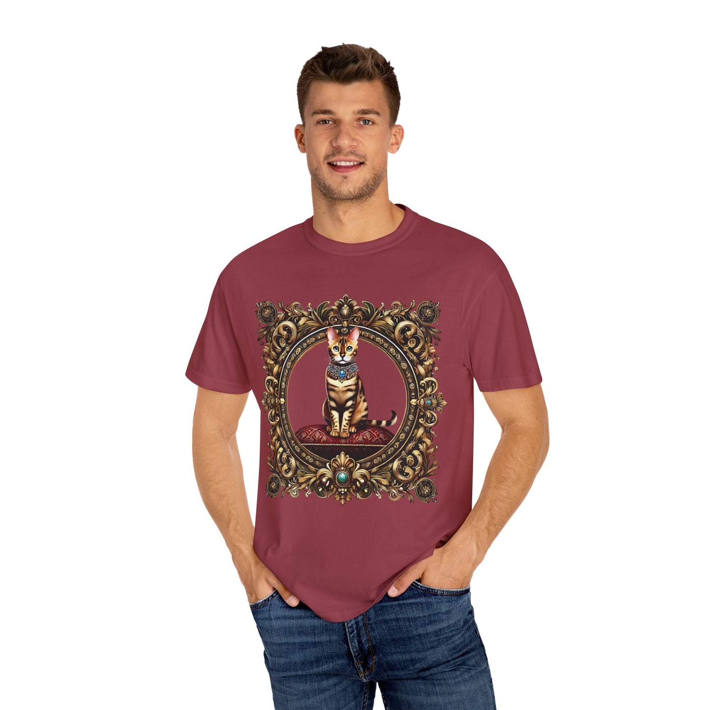 Golden Majesty: The Regal Bengal Unisex Garment-Dyed T-shirt