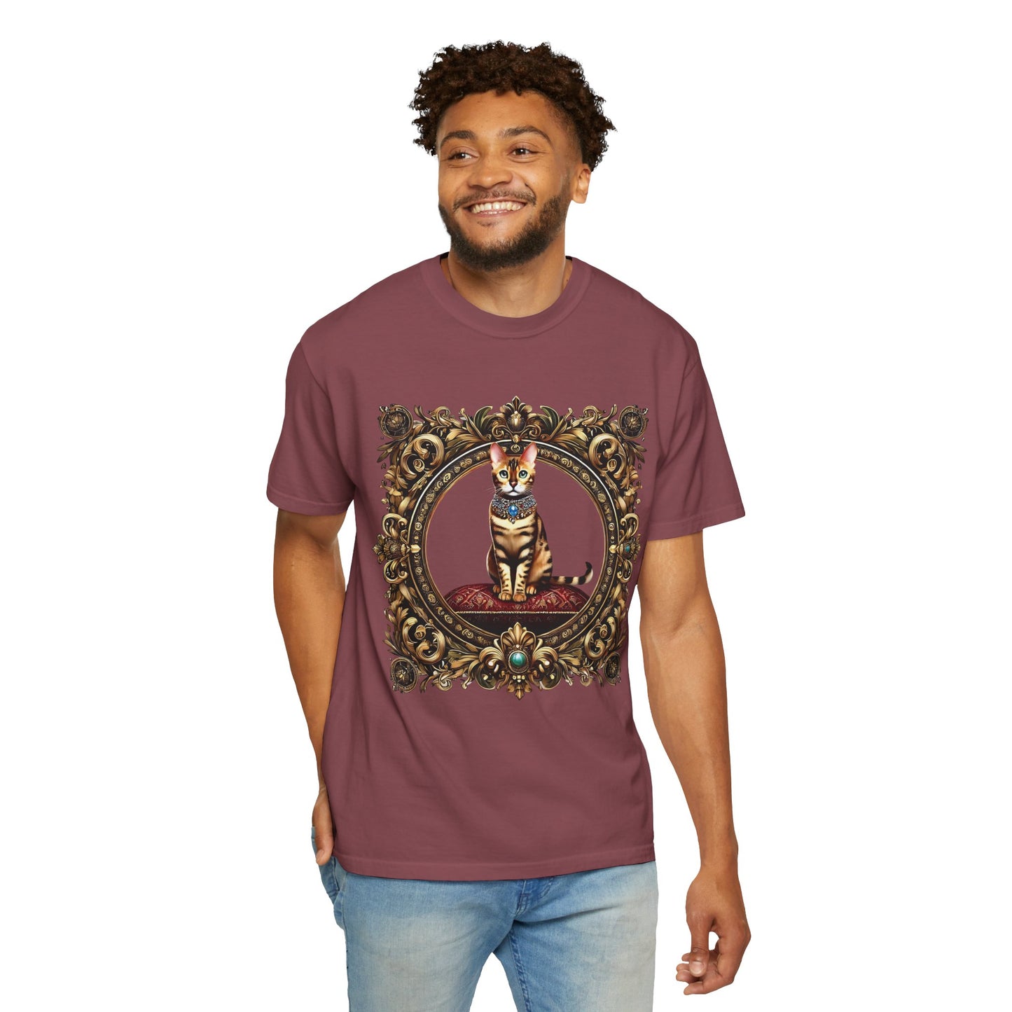 Golden Majesty: The Regal Bengal Unisex Garment-Dyed T-shirt