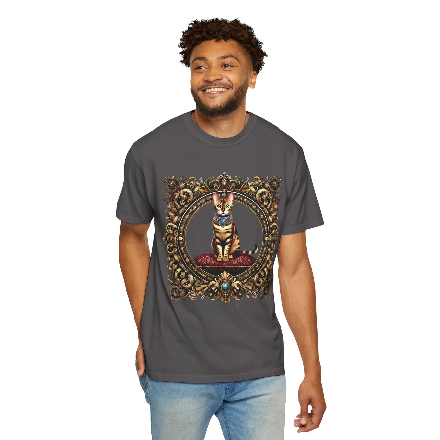 Golden Majesty: The Regal Bengal Unisex Garment-Dyed T-shirt