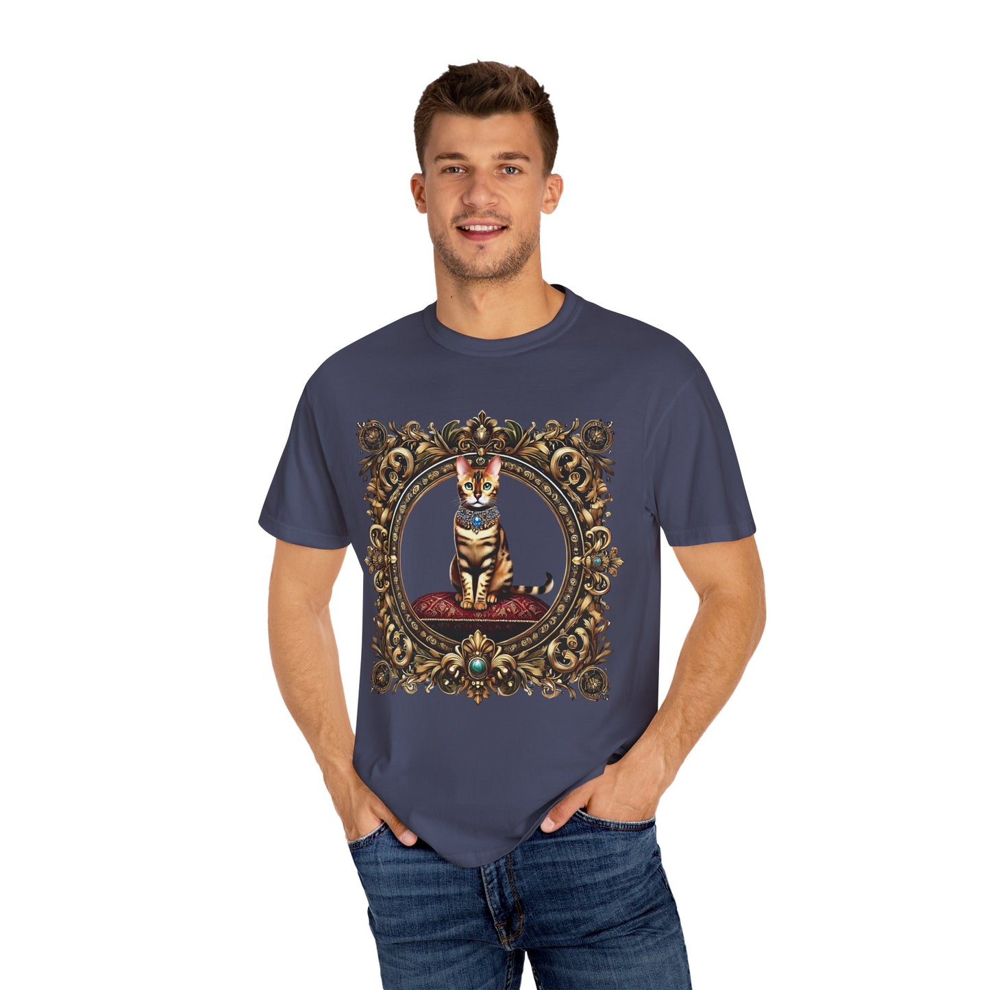 Golden Majesty: The Regal Bengal Unisex Garment-Dyed T-shirt