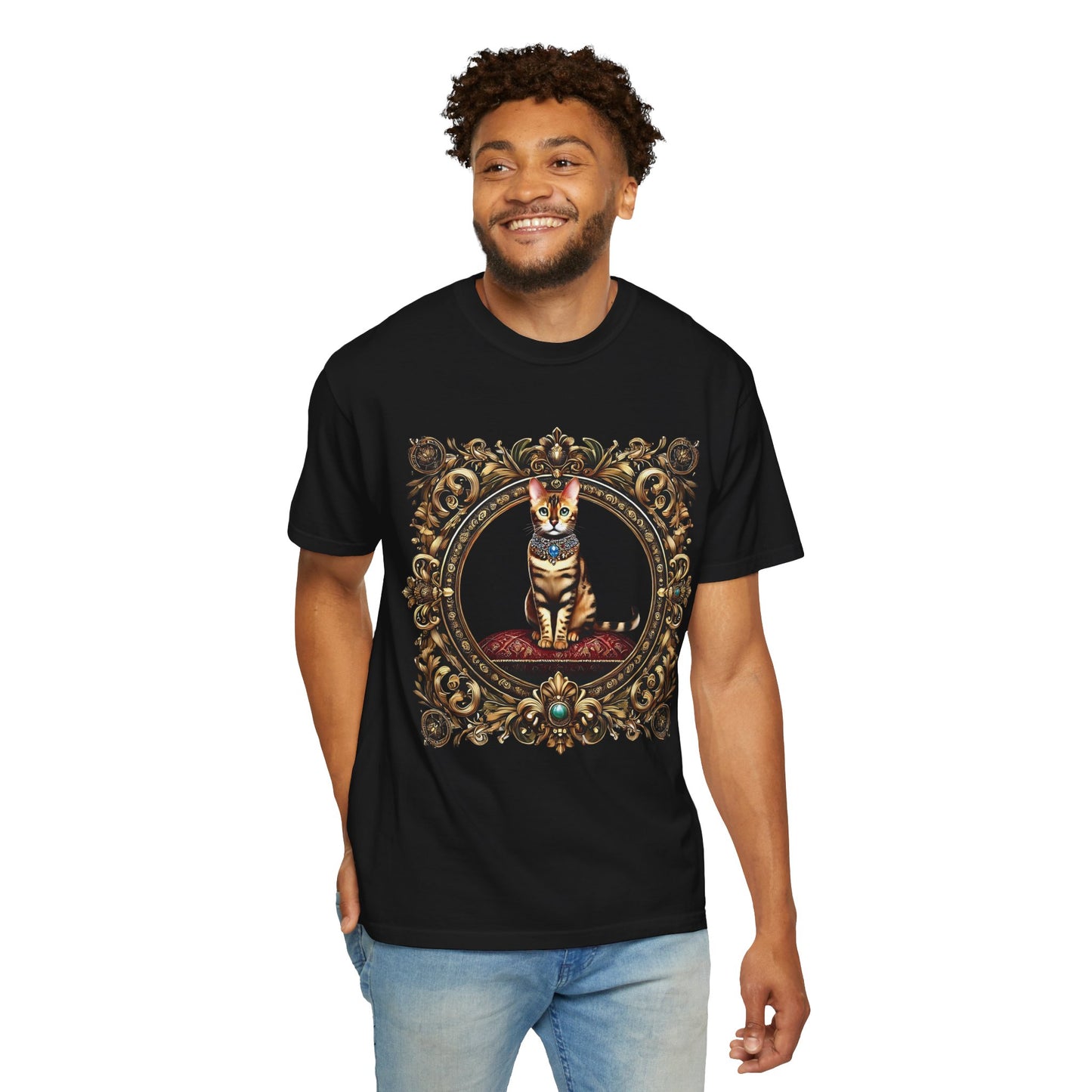 Golden Majesty: The Regal Bengal Unisex Garment-Dyed T-shirt