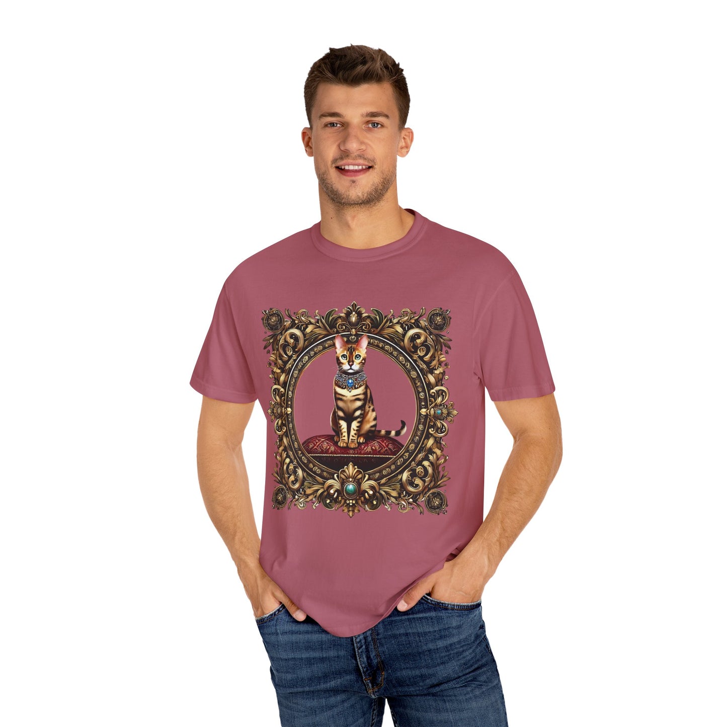 Golden Majesty: The Regal Bengal Unisex Garment-Dyed T-shirt