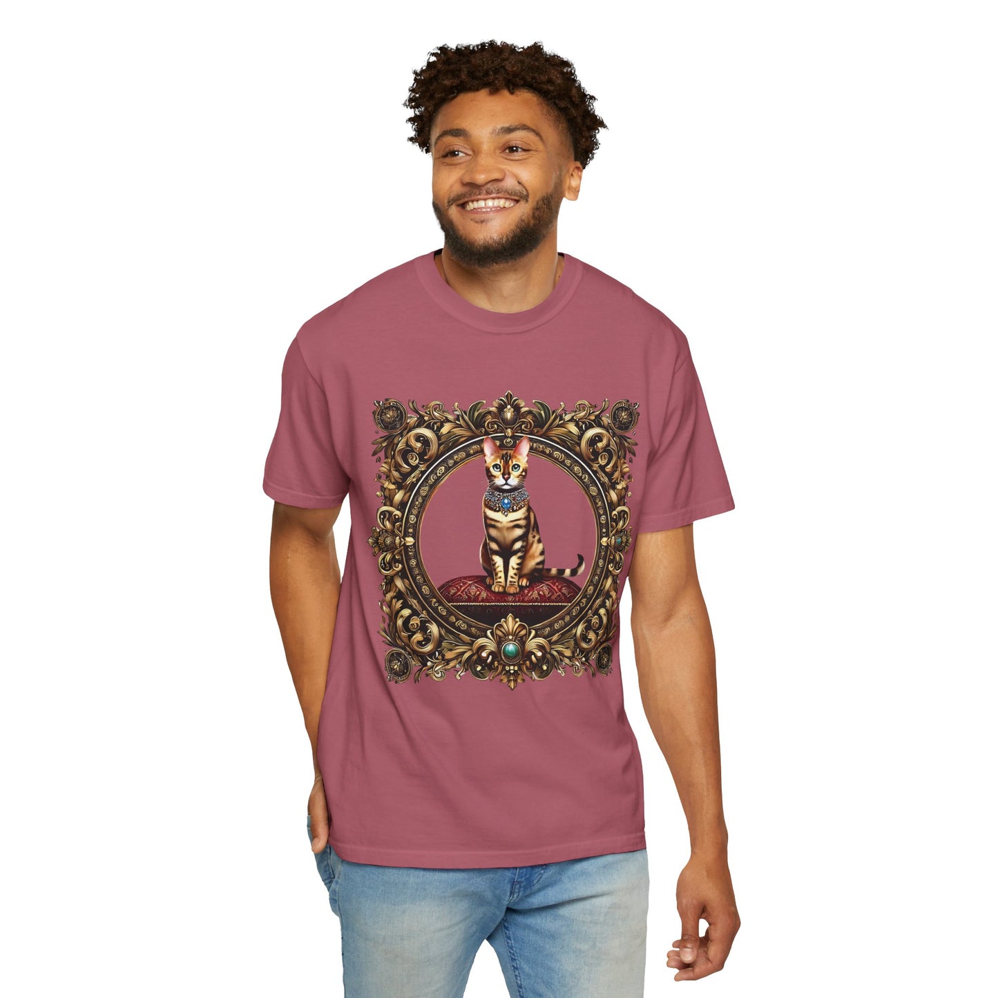 Golden Majesty: The Regal Bengal Unisex Garment-Dyed T-shirt